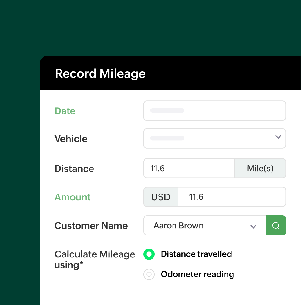 Create mileage expenses | Zoho Billing