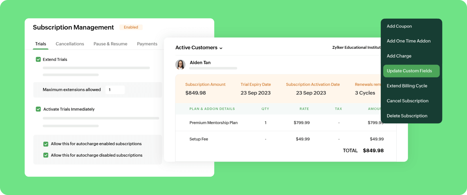 Billing Customer lifecycle