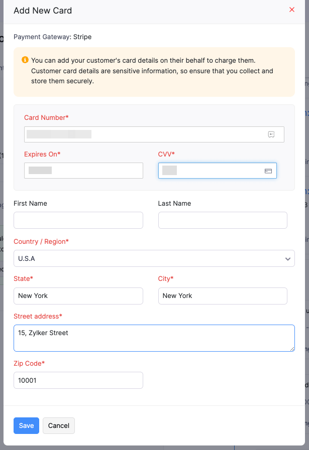 Fill Card Details