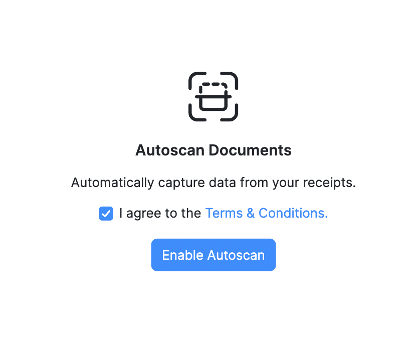 Enable Receipt Autoscan