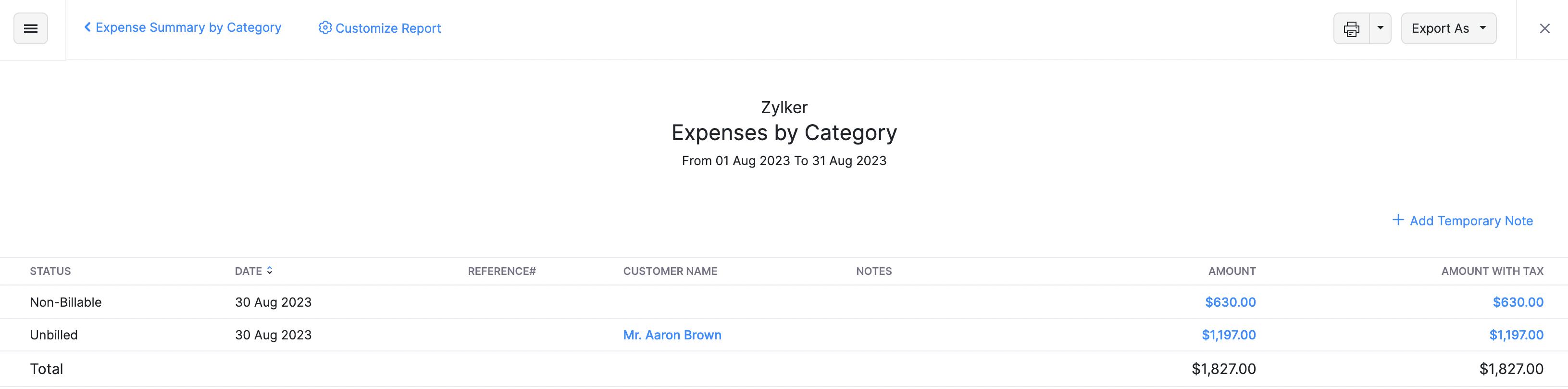 Expense by Category Report 2