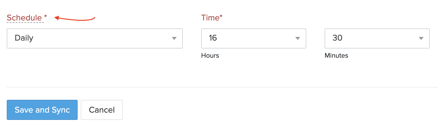 Analytics Configure Schedule