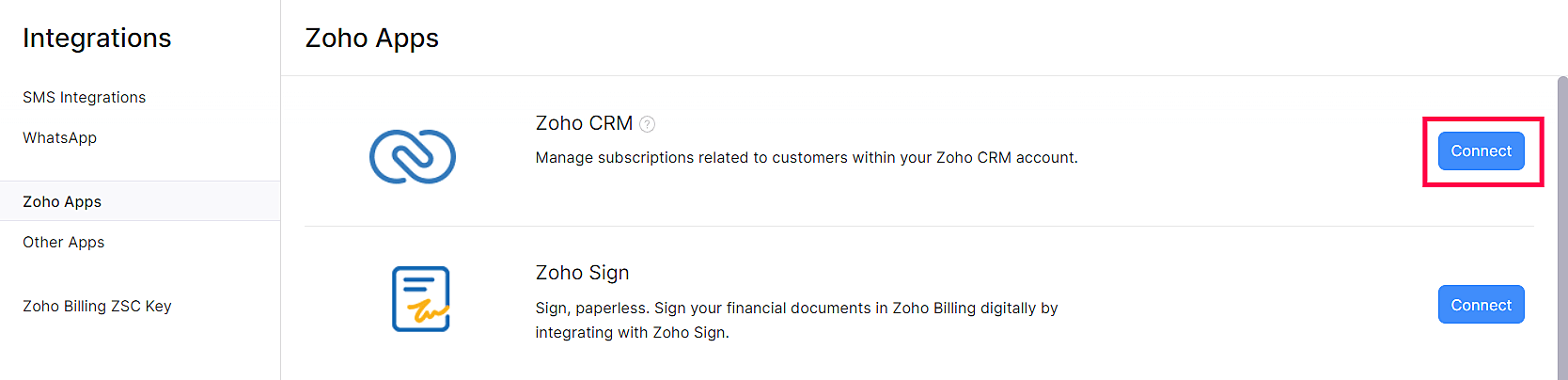 Connect Zoho CRM