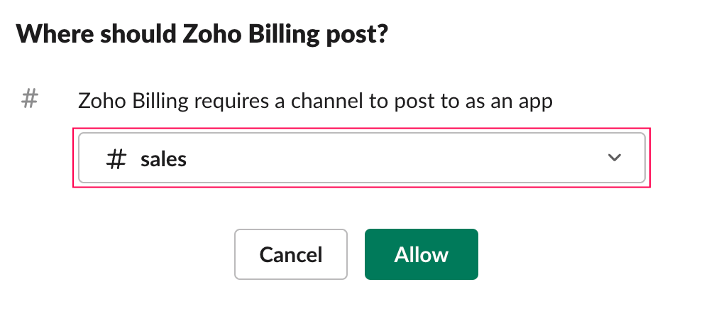 Choose Slack channel