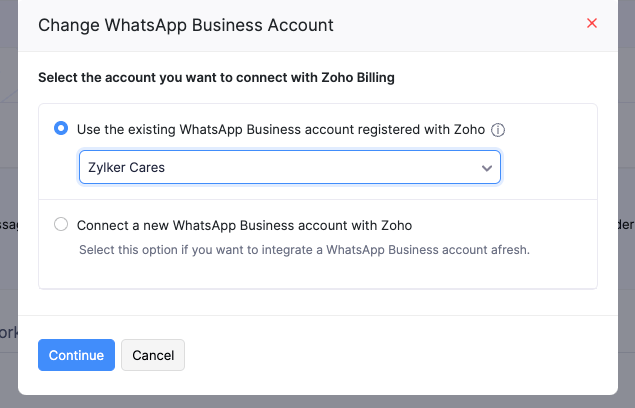 Change WhatsApp Business Account