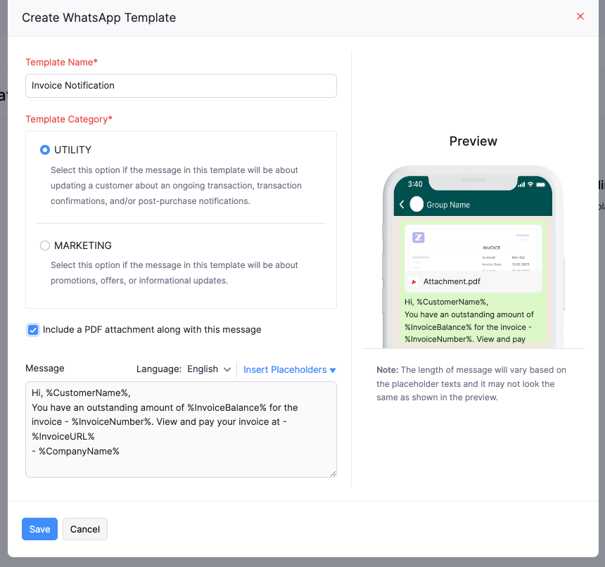 Create Invoice Template