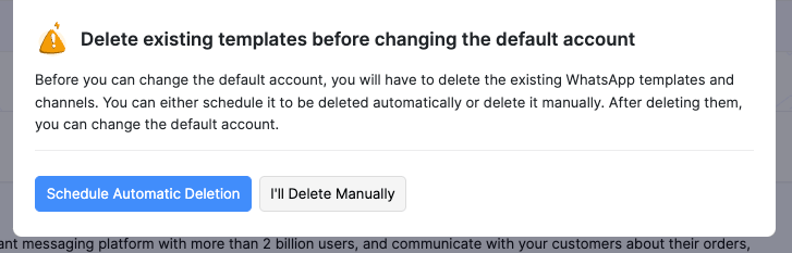 Delete Existing Templates