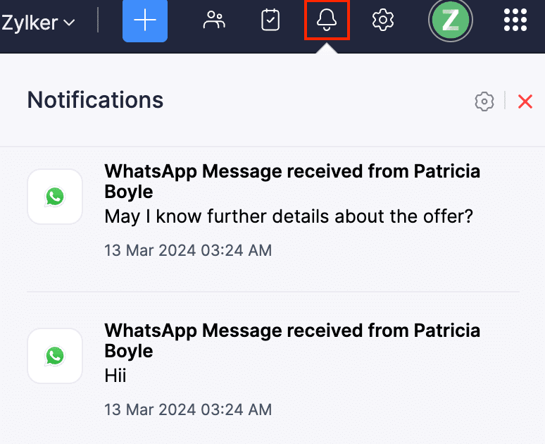 Incoming Notifications