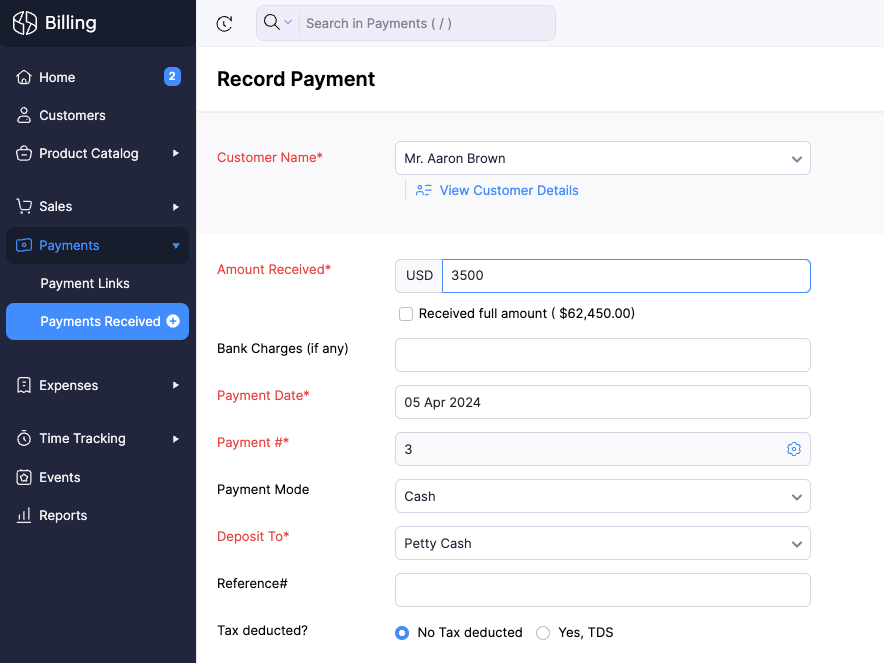 Record Payment