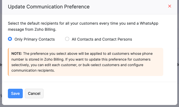 Update Communication Preference