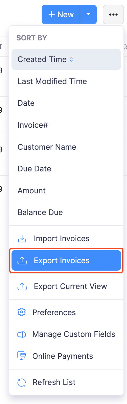 Export Invoices