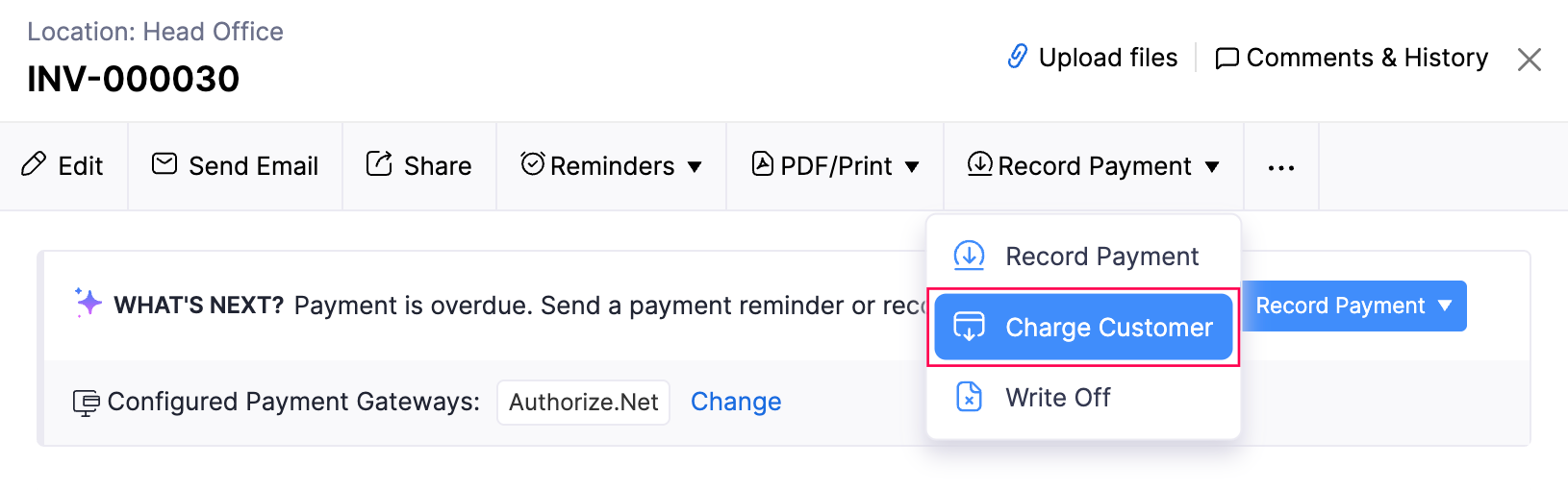 Charge Customer