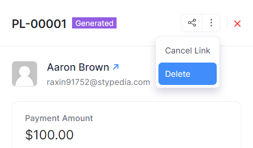 Delete Payment Links