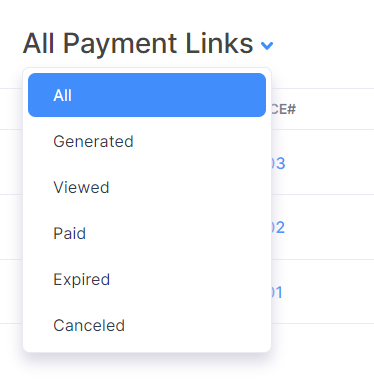 Filter Payment Links