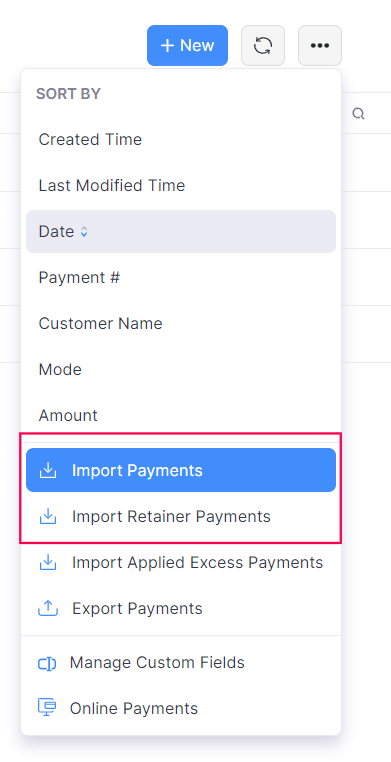 Import Payments Received