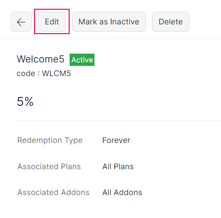Edit Coupon