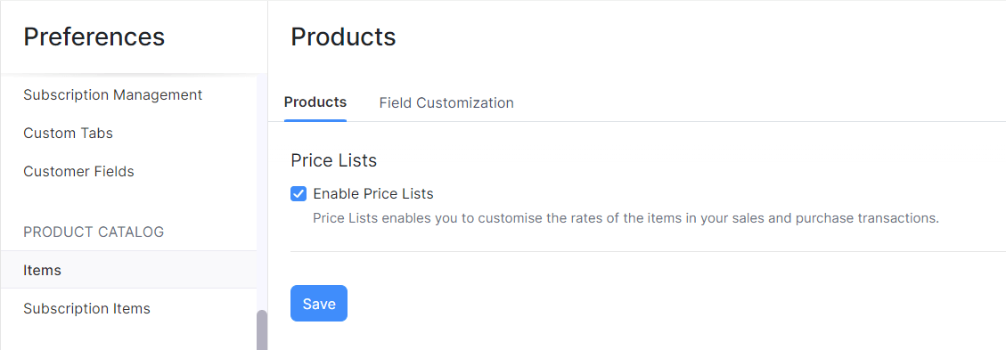Enable Price Lists
