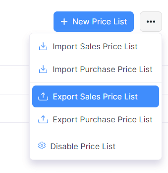 Export Sales Price Lists