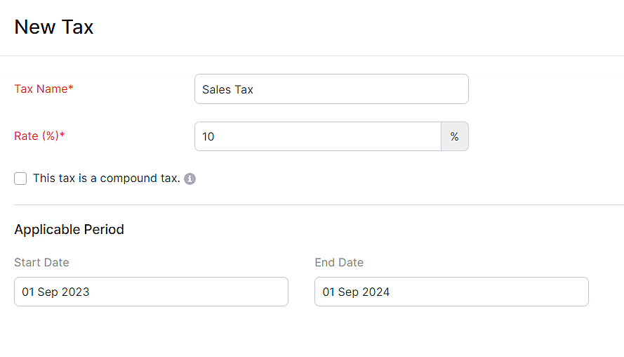 Tax in Addon