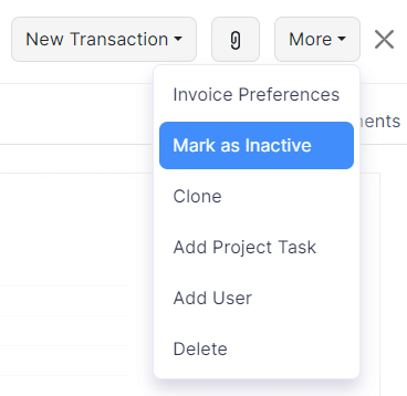 Mark Projects Inactive