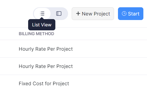 List View Projects