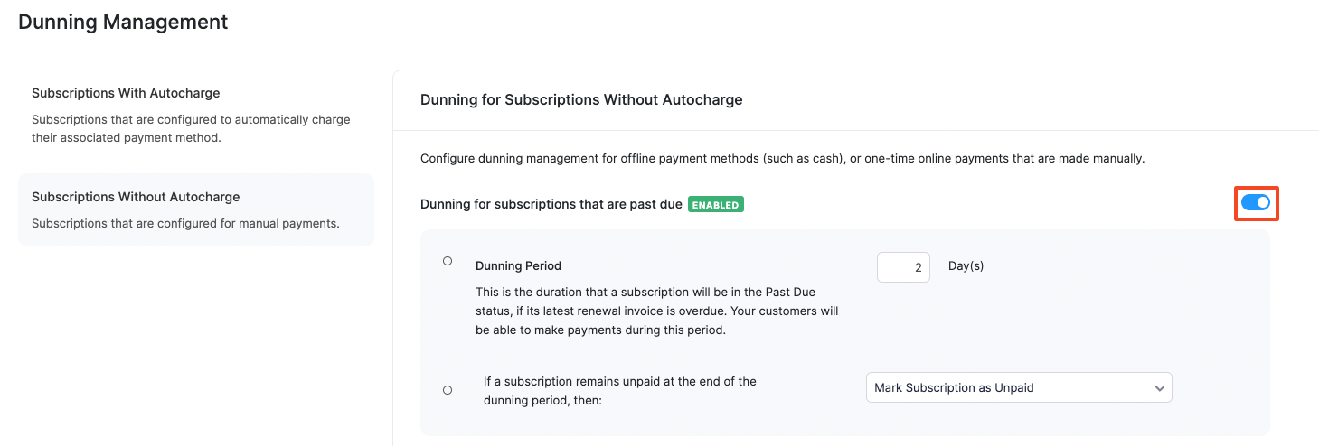 Subscriptions Without Autocharge