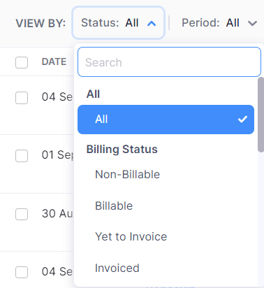 Filter Timesheet