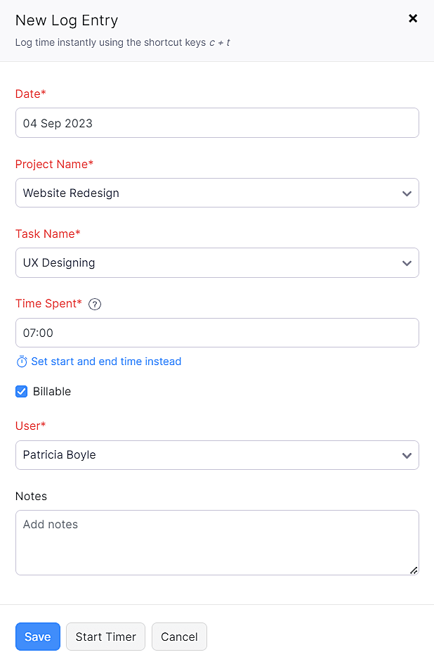 Log Timesheet