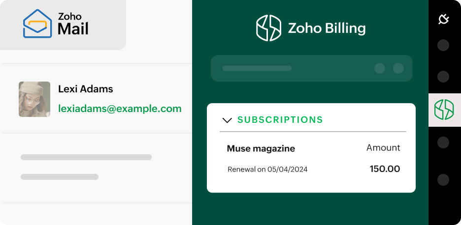 Access billing information in Zoho mail | Zoho Billing