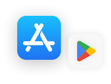 Visual description of purchases via Google Play Store and App Store