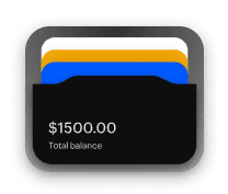 Visual description of a wallet with credit cards