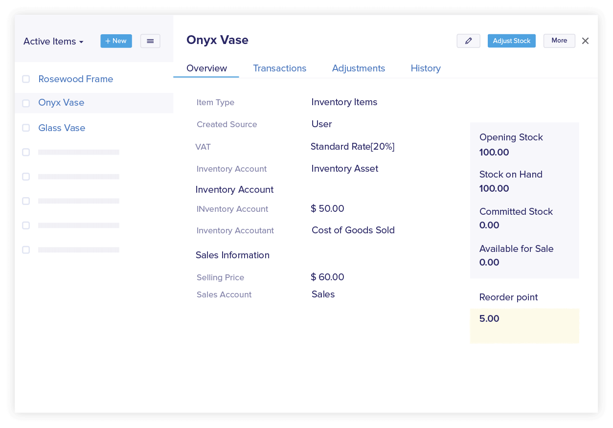 Inventory Management | Simple & Easy-to-use Bookkeeping Software - Zoho Books