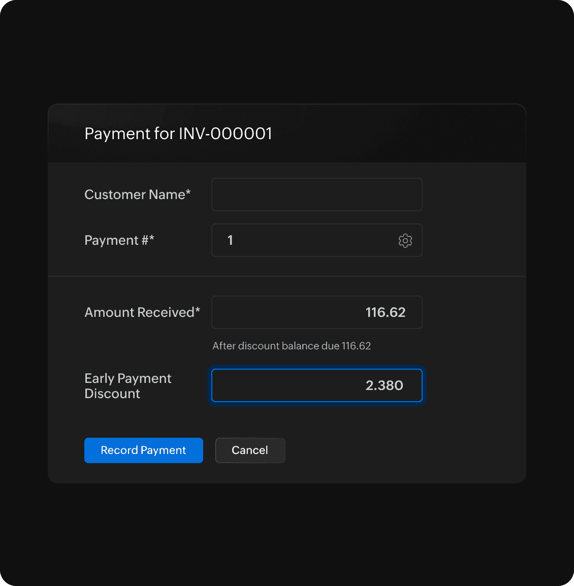Early payment discount