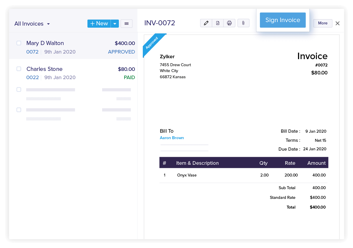 Billing Software Free Billing Solution Us Zoho Invoice