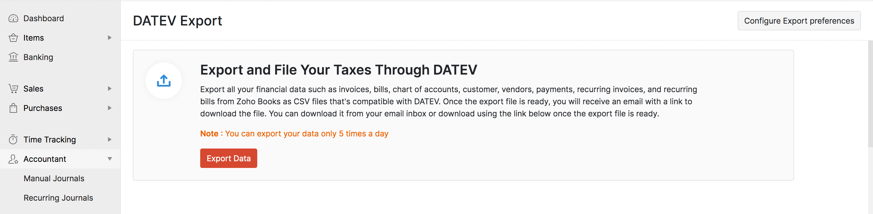 Export Data To DATEV