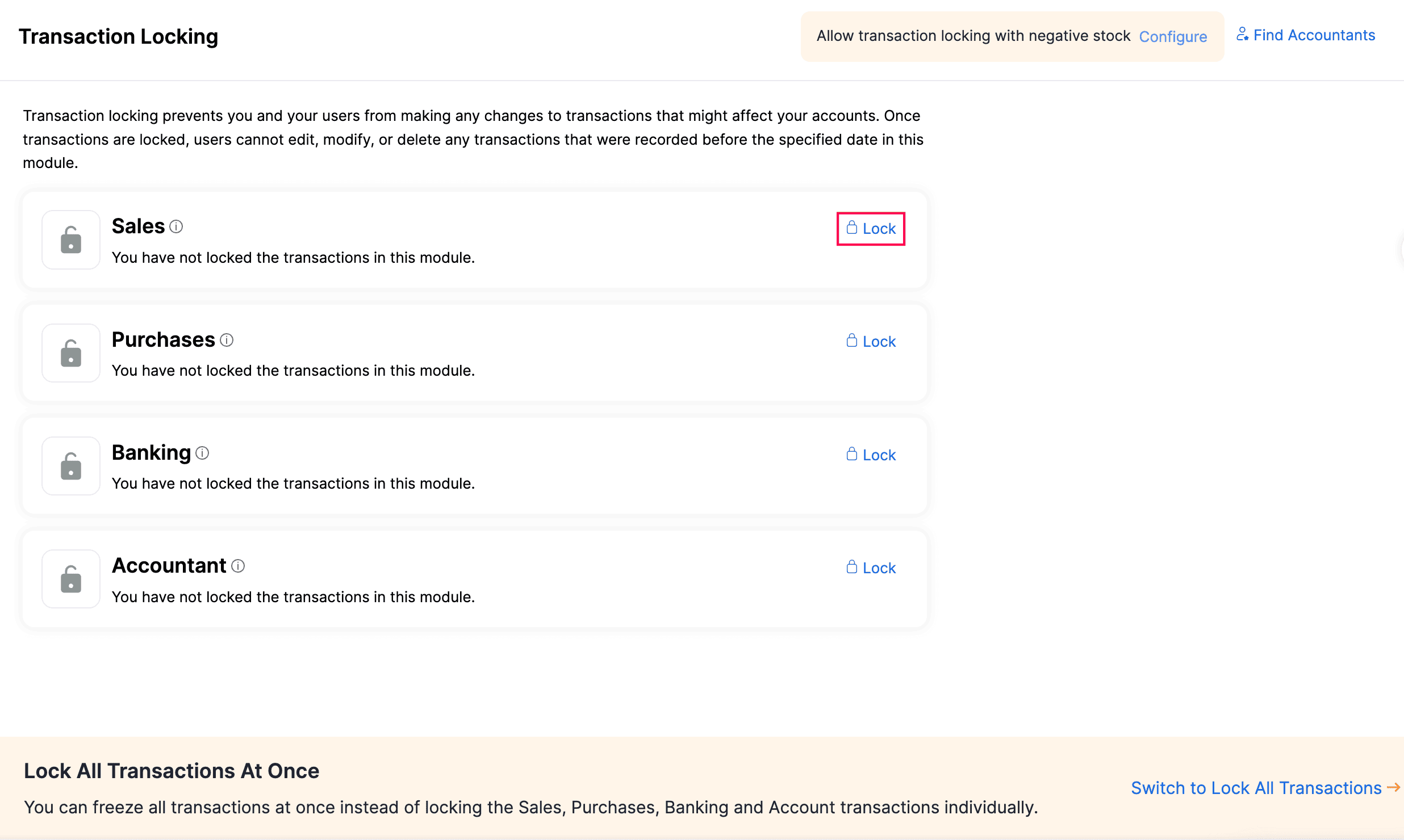 Lock Individual Modules