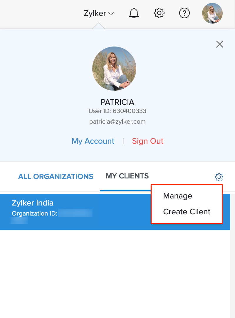 Create New Client Organization