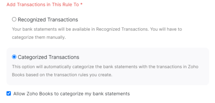 Select who should categorize your bank statements.