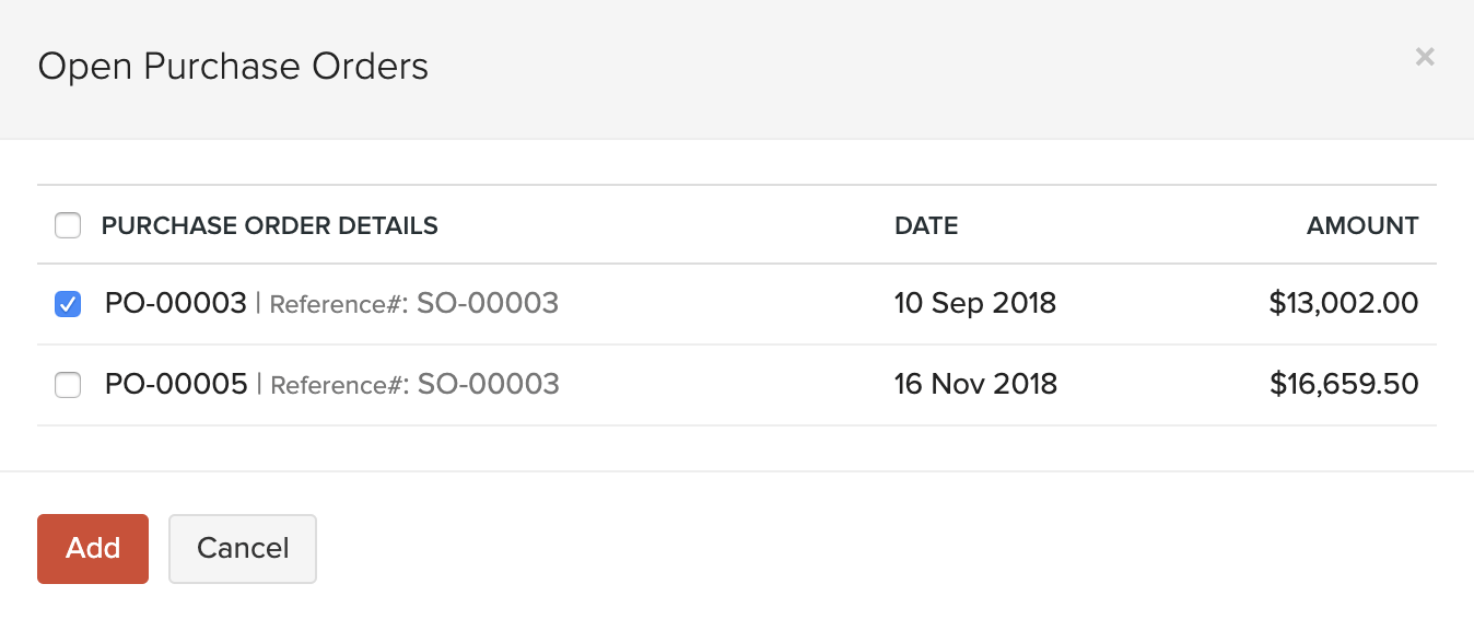 Add Purchase Order Details