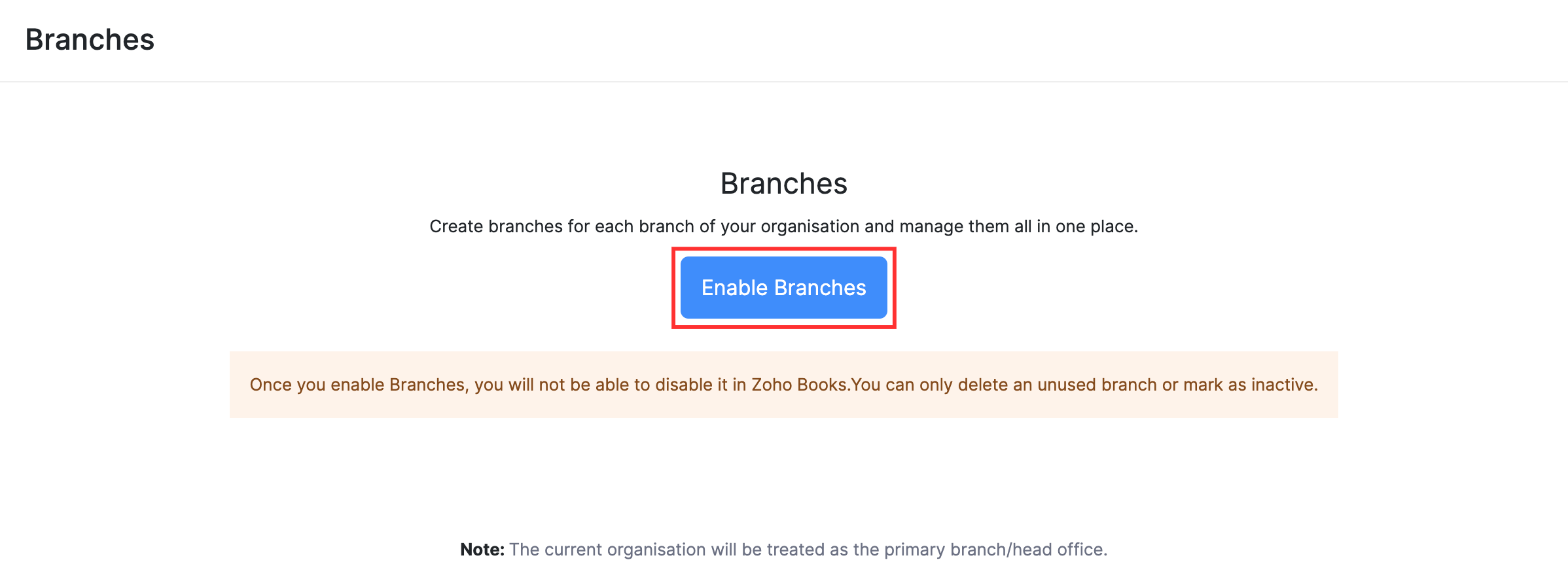 Enable Branches