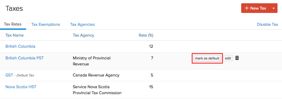 What are the GST rates in British Columbia?