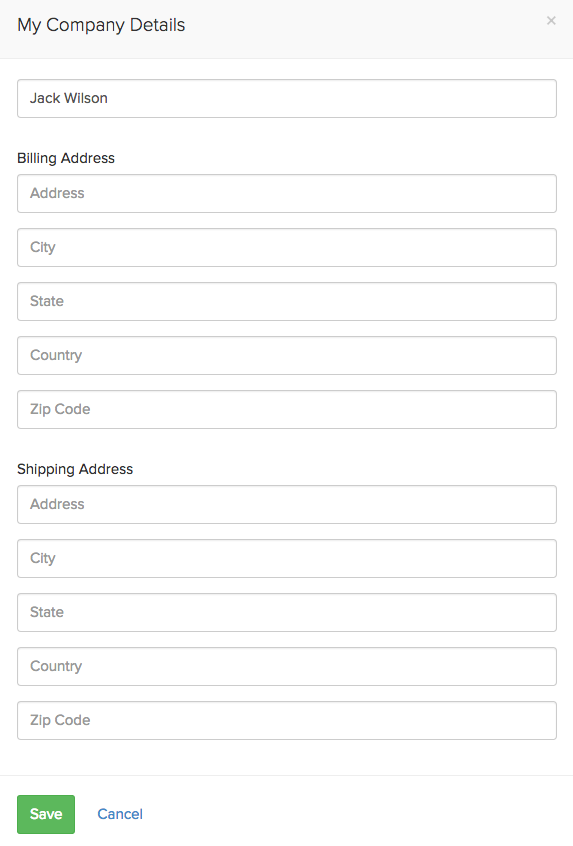 Detalhes da conta do cliente