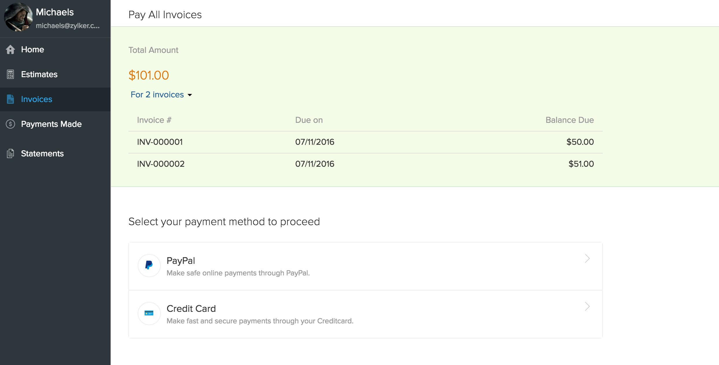 Client Portal Help Zoho Books