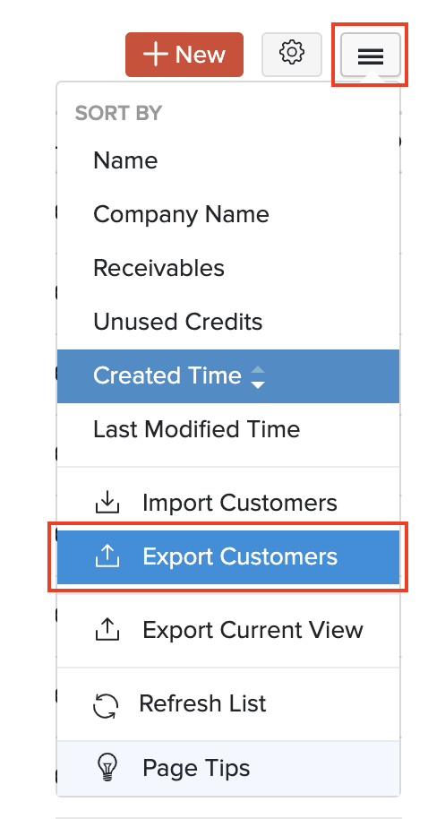 Export Customers/Vendors