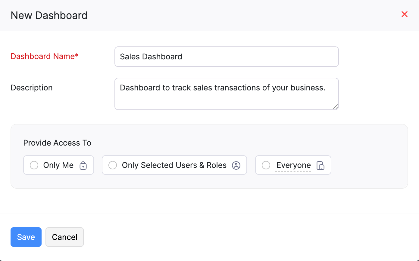 Create Custom Dashboard