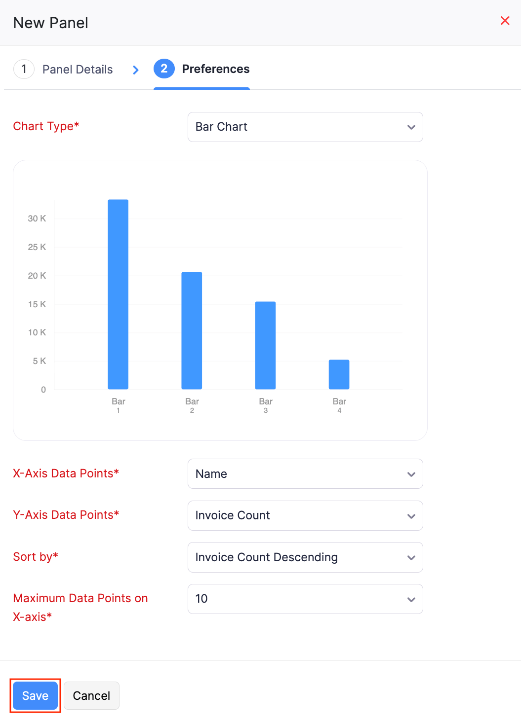 Report Panel Preferences