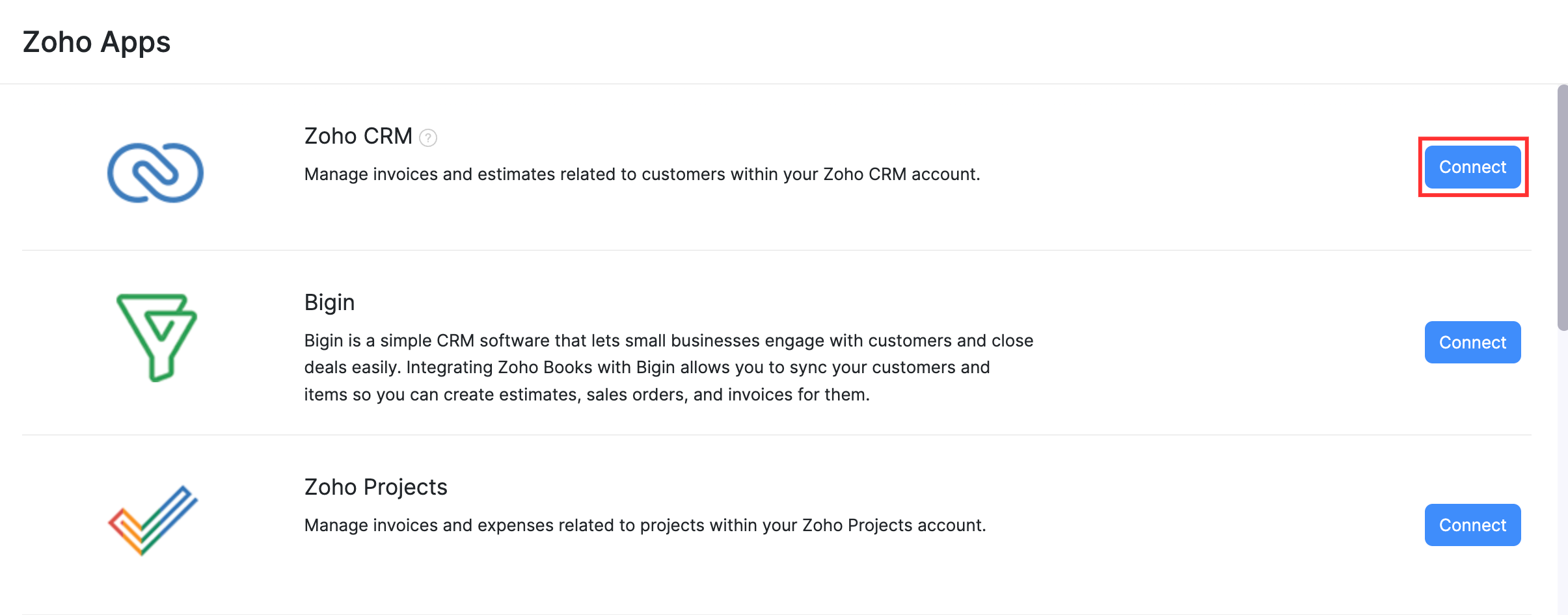 Connect Zoho CRM