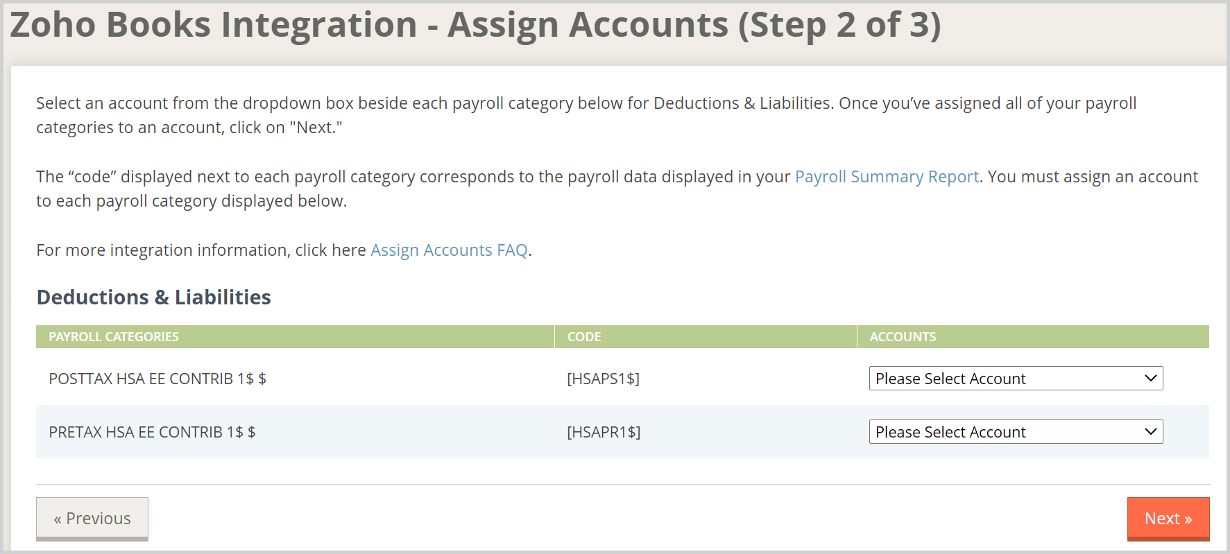 Assign deduction account