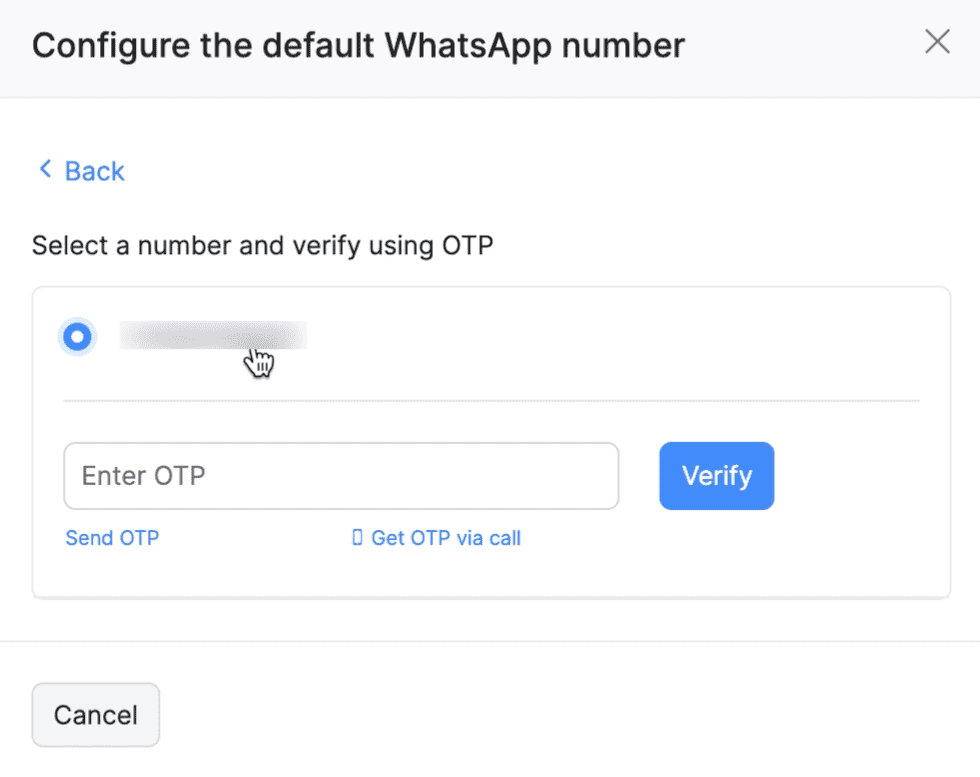 Configure Default WhatsApp Number