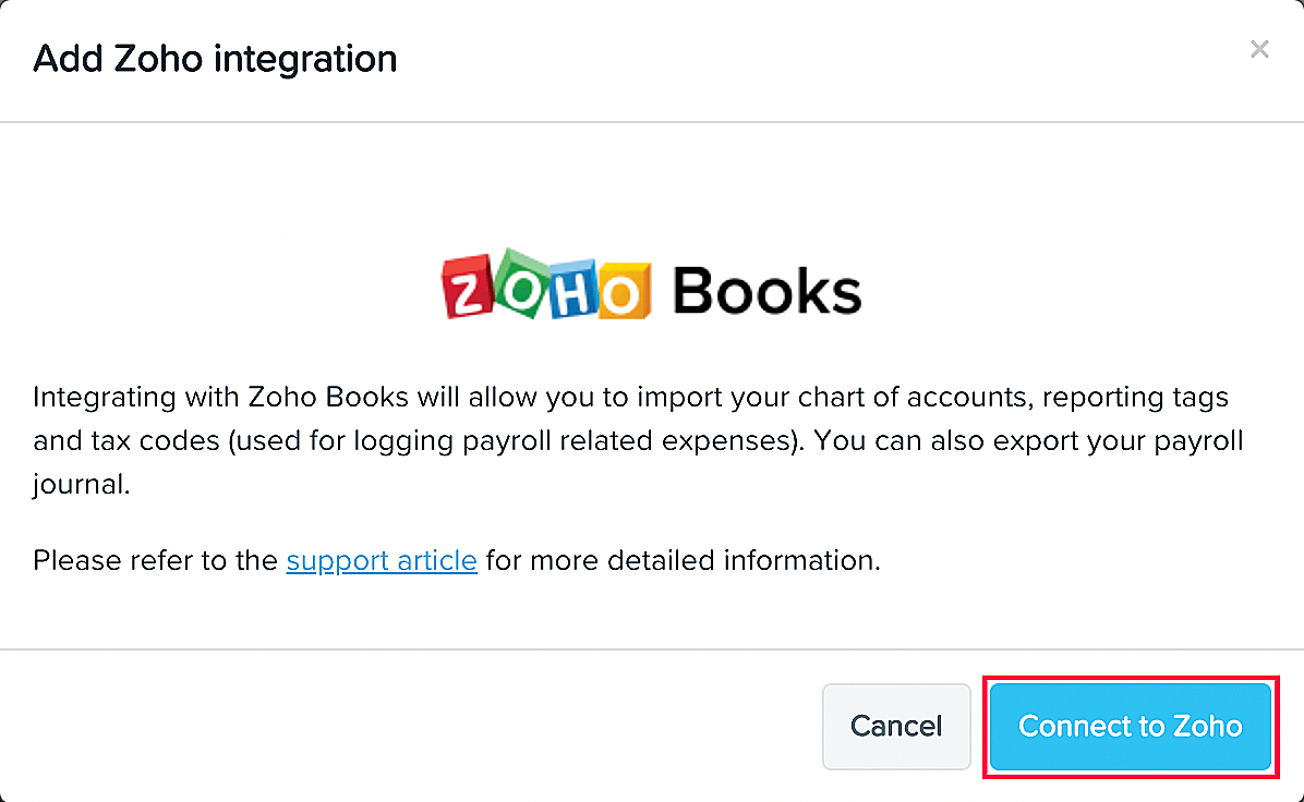 Zoho Books Connect